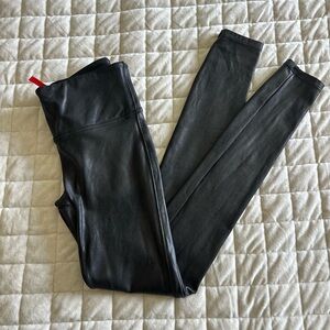 SPANX Black Faux Leather Leggings